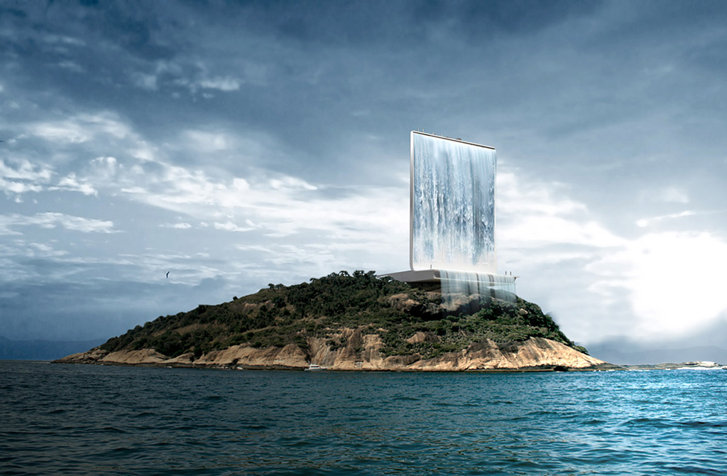 Sztuczny wodospad na Igrzyska Olimpijskie